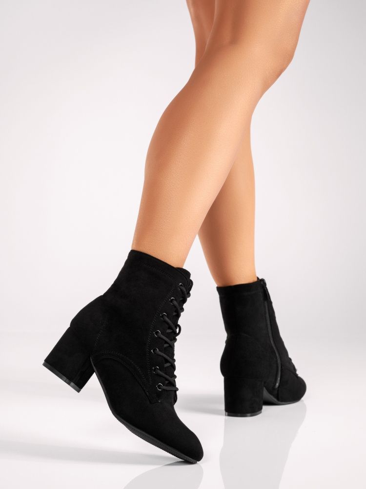 Botine dama vatuite negre din piele ecologica intoarsa Juliette #30658