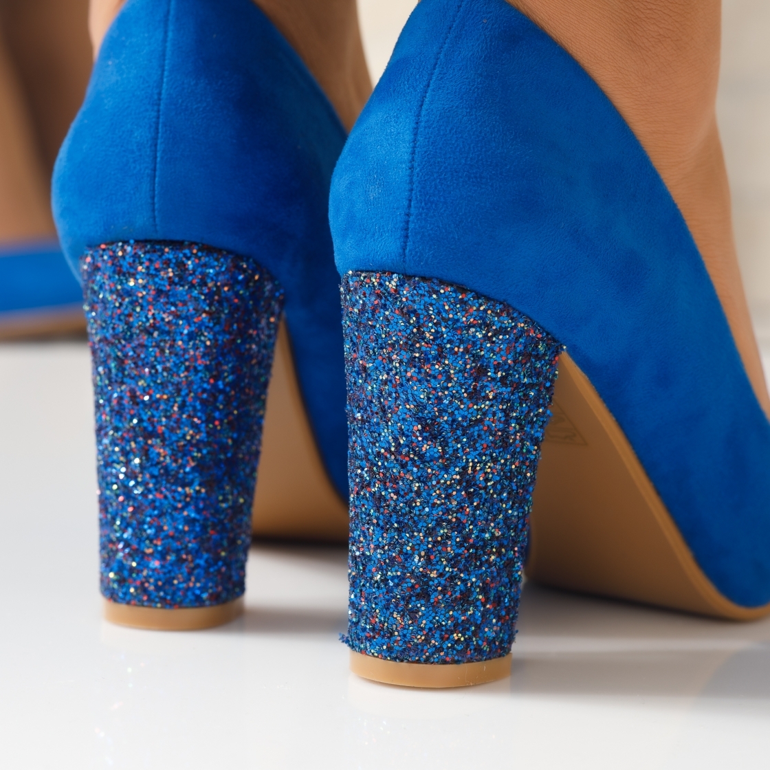 Pantofi Dama cu Toc Katherine Bleumarin #3925M