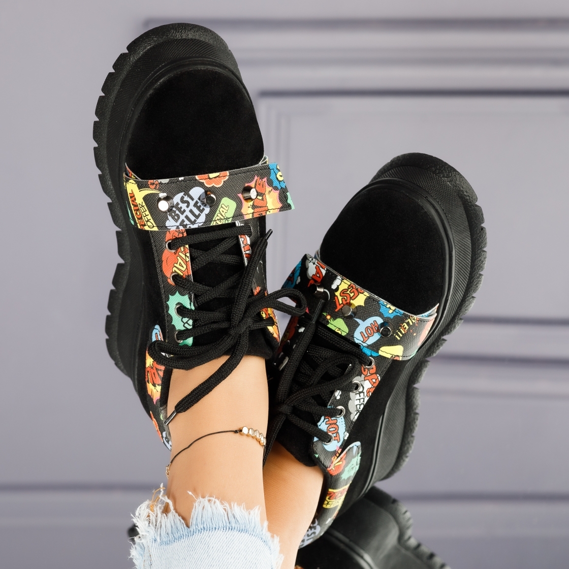 Pantofi Casual Dama Emily Negri/Color #4039M