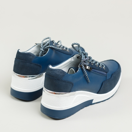 Természetes bőr cipő Kék Melania #4216M