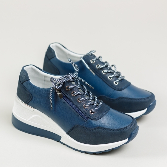 Természetes bőr cipő Kék Melania #4216M