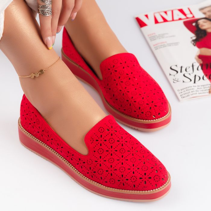 Pantofi Casual Dama Kimora Rosii #4787M