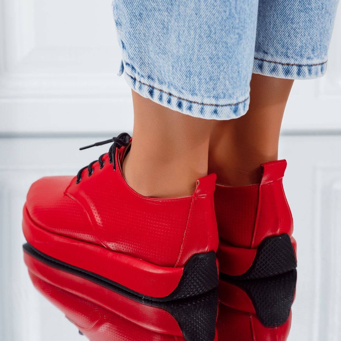 Alkalmi cipő piros Chloe #5081M