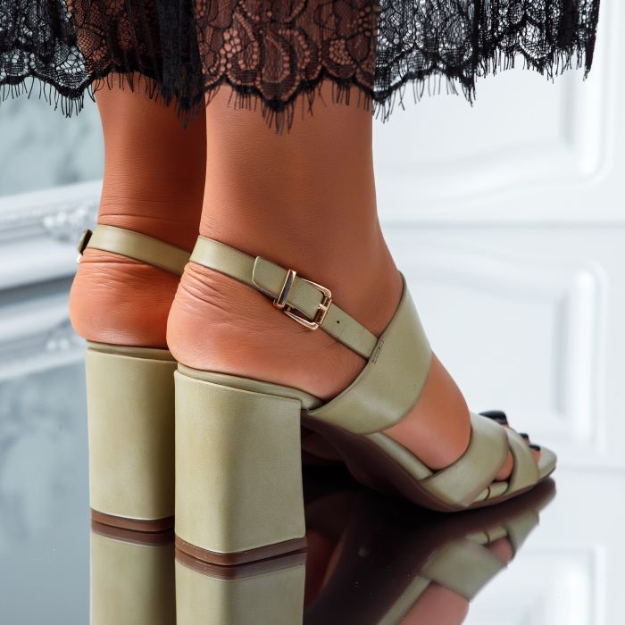 Sandale Dama cu Toc Selina Verzi #5585M
