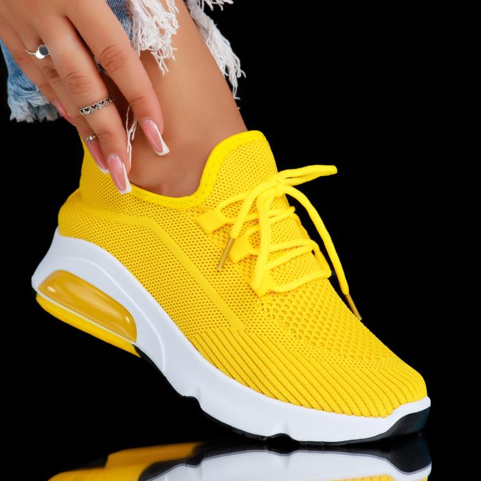 Дамски спортни обувки AlleСивоa Жълто #6863M