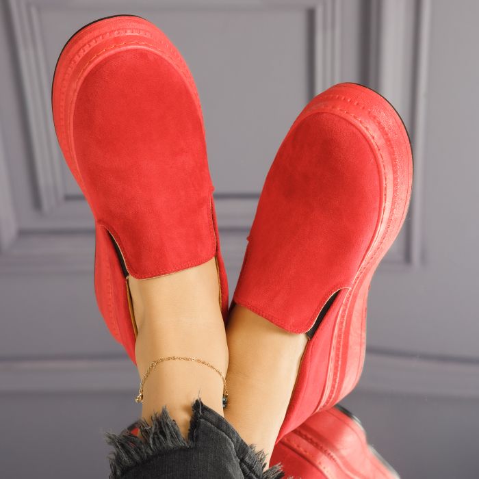 Pantofi Casual Dama Rexha Rosii #7216M