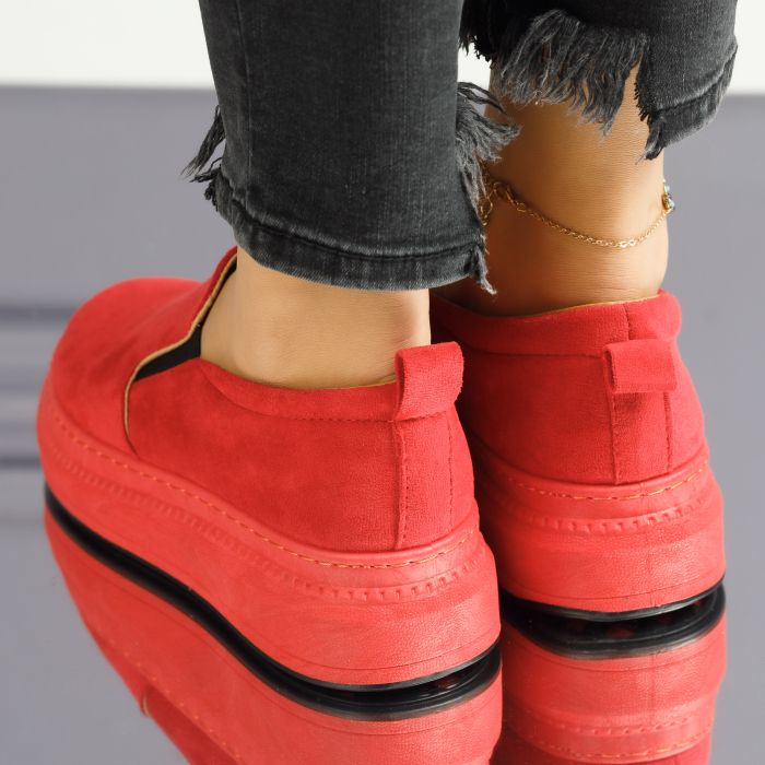 Pantofi Casual Dama Rexha Rosii #7216M