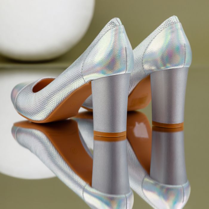 Magas sarkú cipő ezüst  Samara #7051M