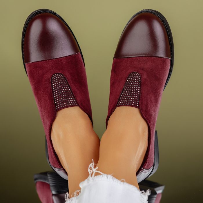 Pantofi Casual Dama Lucy Bordo #7041M