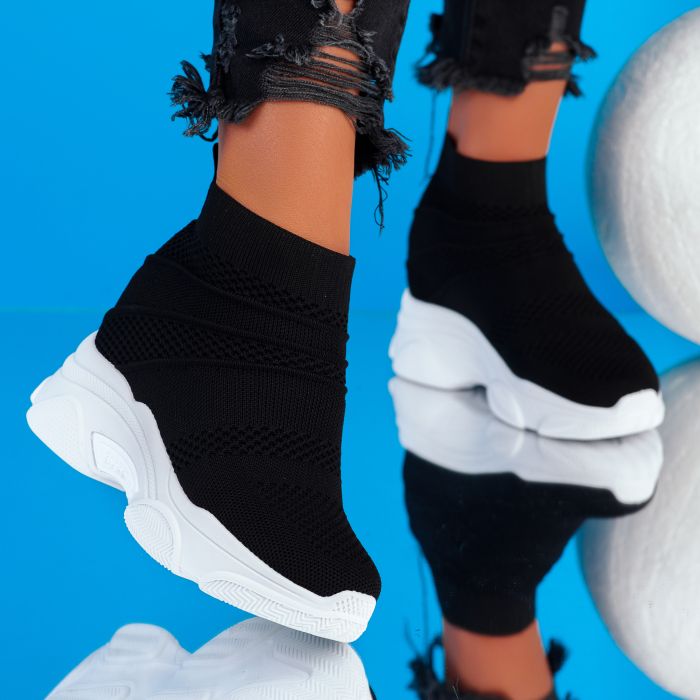Adidasi Dama Chris Alb/Negru #9044