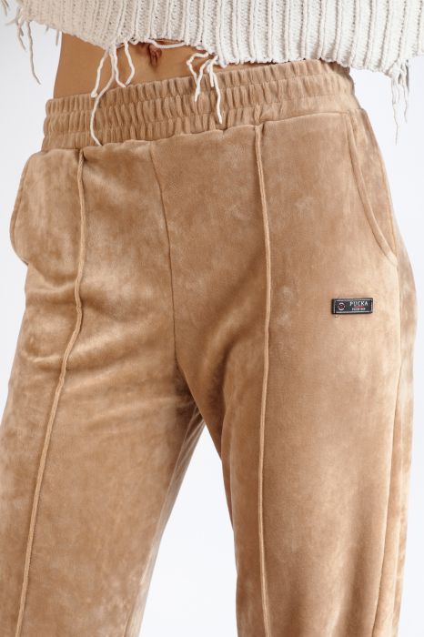 Pantaloni Sport din Catifea Elina Bej #A70