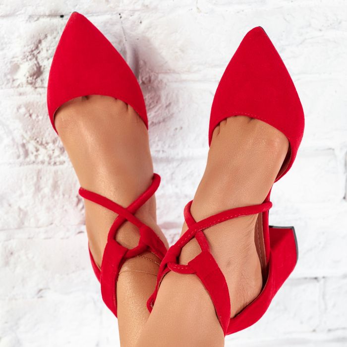 Дамски обувки с токчета Jade червен #9660