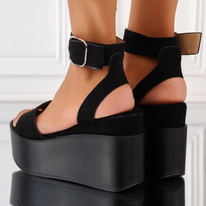 Sandale Dama cu Platforma Francesca Negre #10106