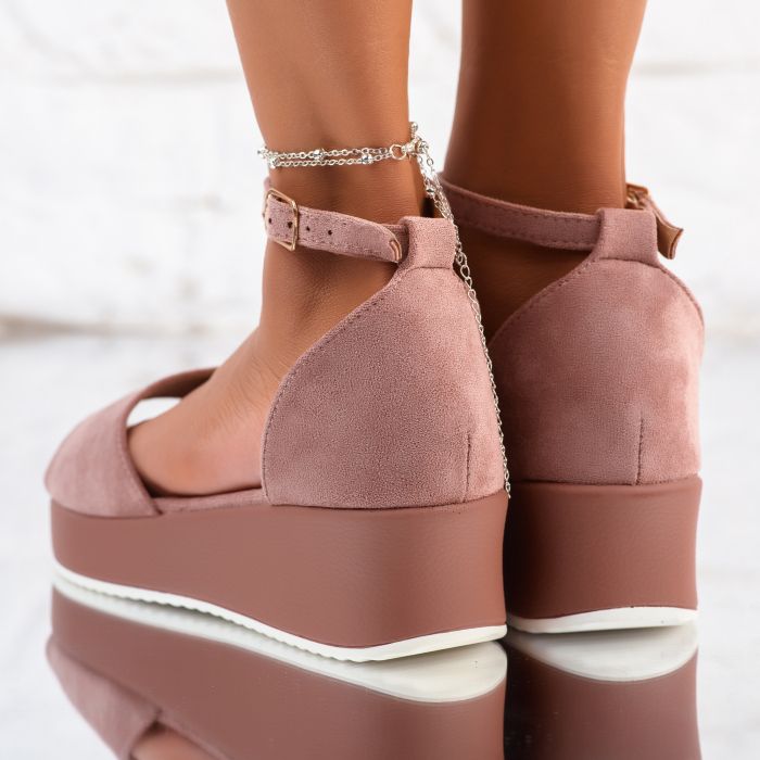 Дамски сандали с платформата Charlie розово #10320