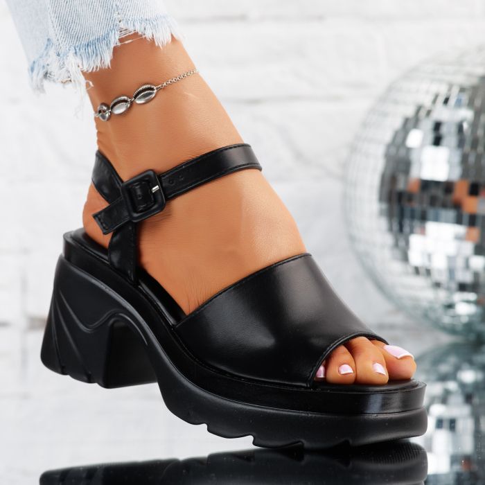 Sandale Dama cu Toc Vivi Negre #10350