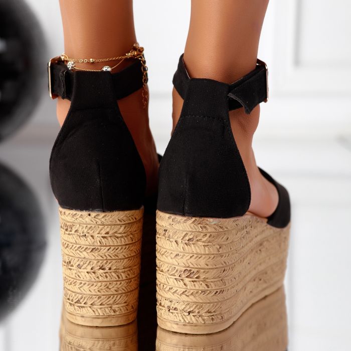 Sandale Dama cu Platforma Maria Negre #11378