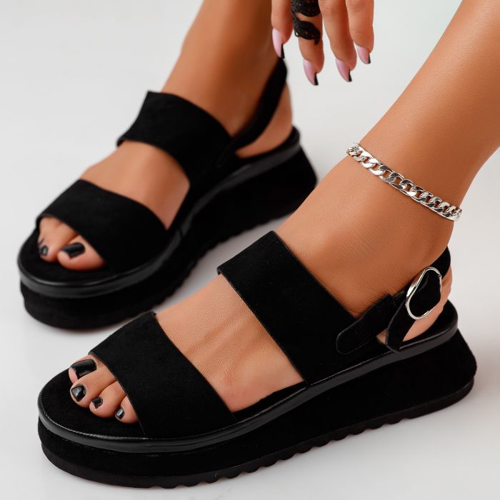 Дамски сандали на платформа Anita Черен #11652