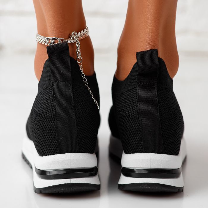 Дамски спортни обувки cu Platforma Love Черен #11644