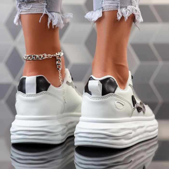 Дамски спортни обувки Flora Бяло/черен #12024