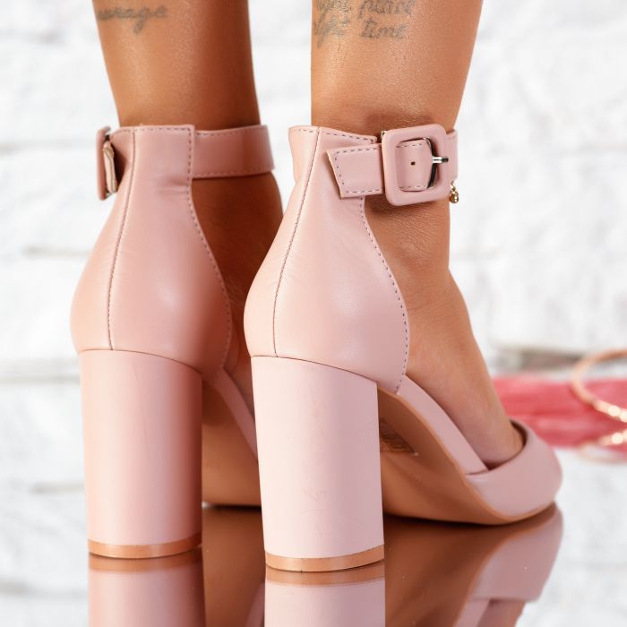 Дамски обувки с токчета Hannah розово #12424