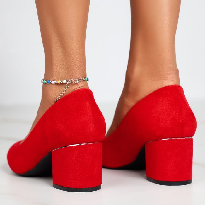 Pantofi Dama cu Toc Sofia Rosii #12394