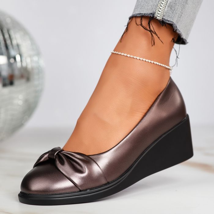 Ежедневни дамски обувки с платформа Elena Сив #12344