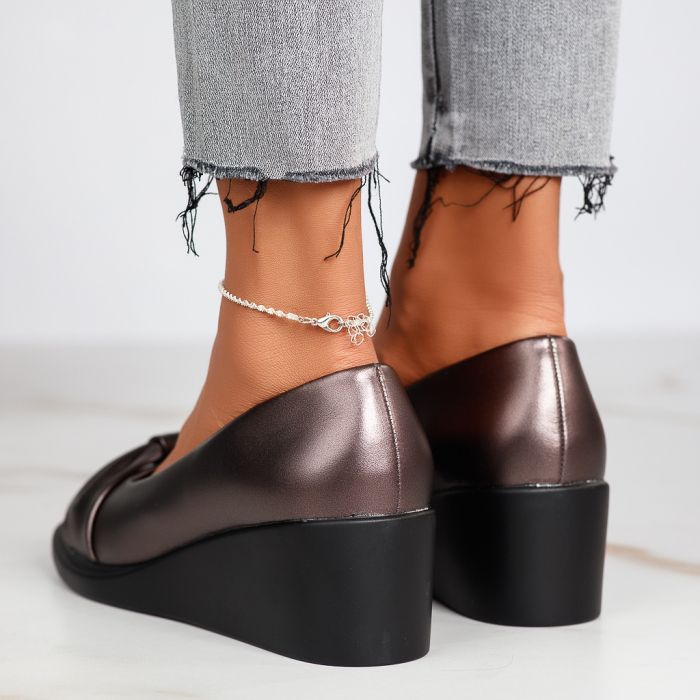 Ежедневни дамски обувки с платформа Elena Сив #12344