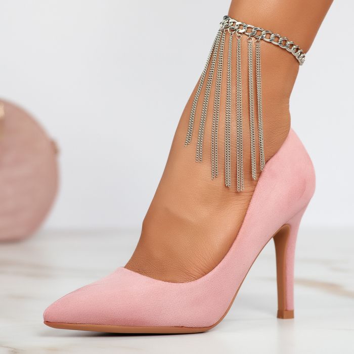 Дамски обувки с ток Yumi Розово #12383