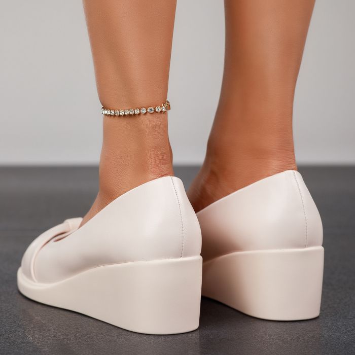Pantofi Casual Dama cu Platforma Elena Bej #12342