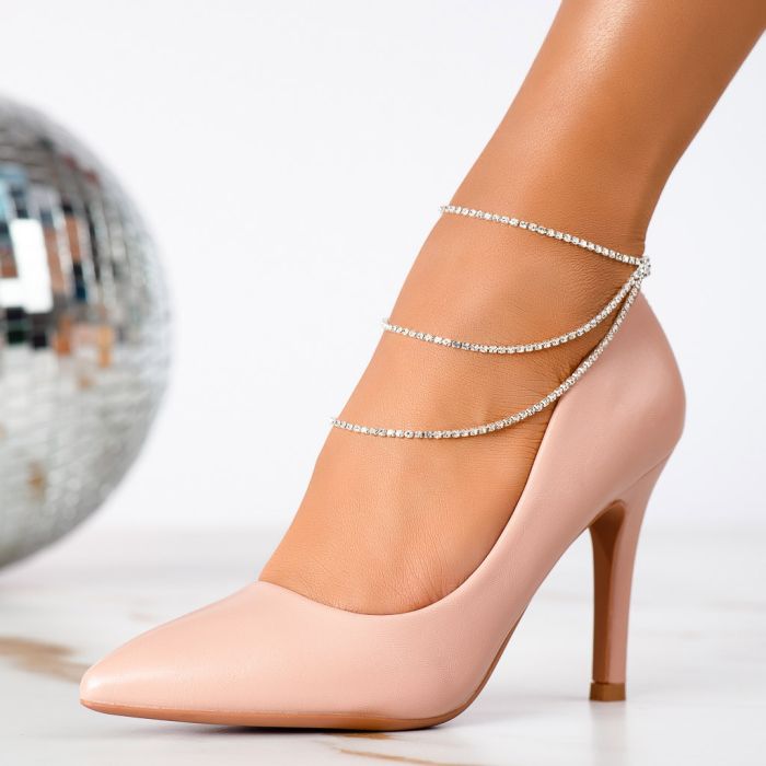 Дамски обувки с ток Silvia розово #13331